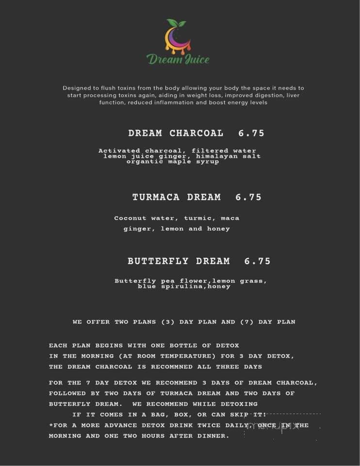 Dream House Cafe - Marrero, LA menu_pic