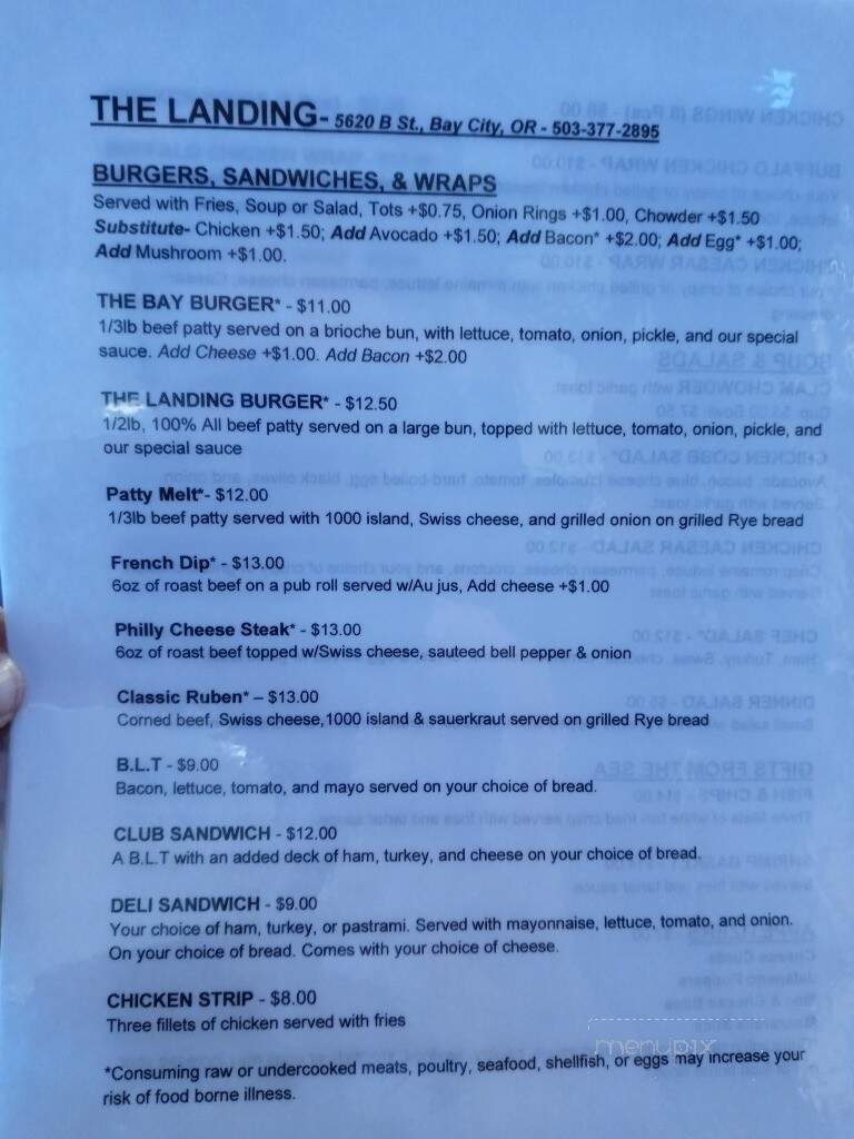 Landing - Bay City, OR menu_pic