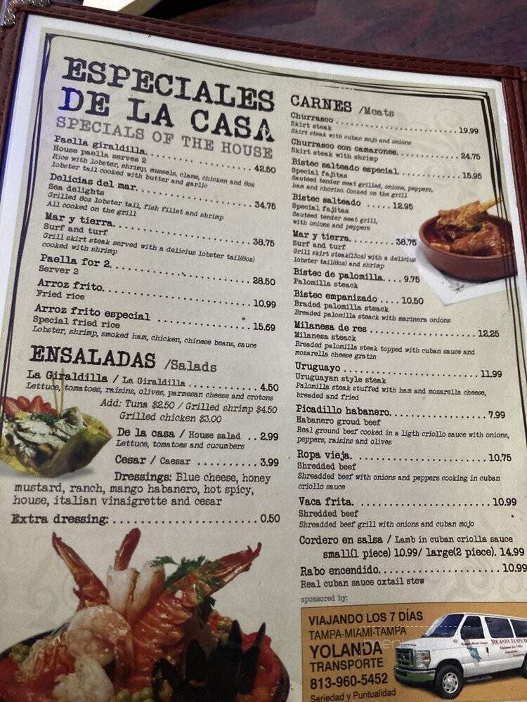 La Giraldilla Hanley - Tampa, FL menu_pic