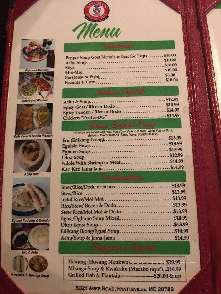 Kitchen Near You-African Cuisine - Hyattsville, MD menu_pic