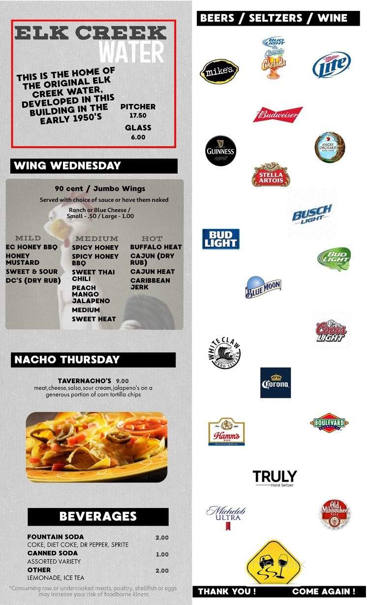 Village Tavern - Elk Creek, NE menu_pic