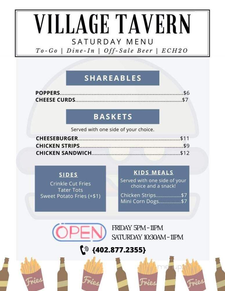 Village Tavern - Elk Creek, NE menu_pic