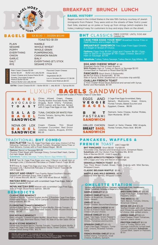 Bagel Host Too - Sunrise, FL menu_pic