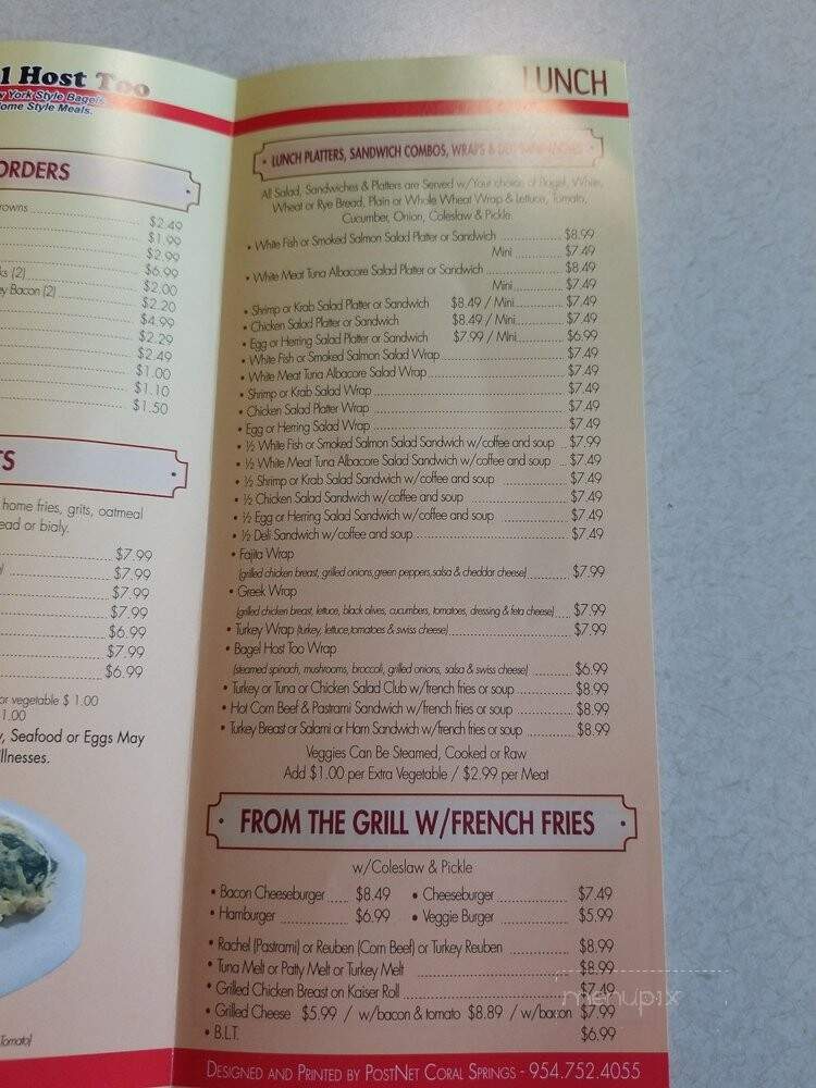 Bagel Host Too - Sunrise, FL menu_pic