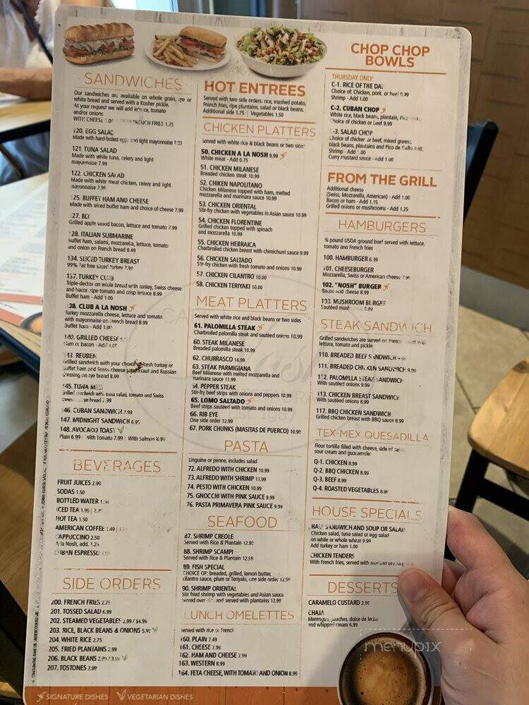 Cafe Nosh - Miami, FL menu_pic