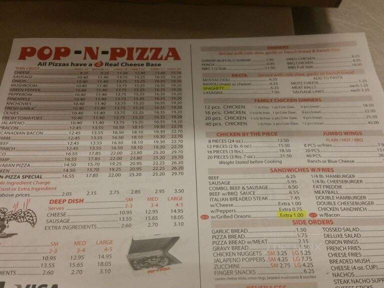 Pop-N-Pizza - Chicago, IL menu_pic