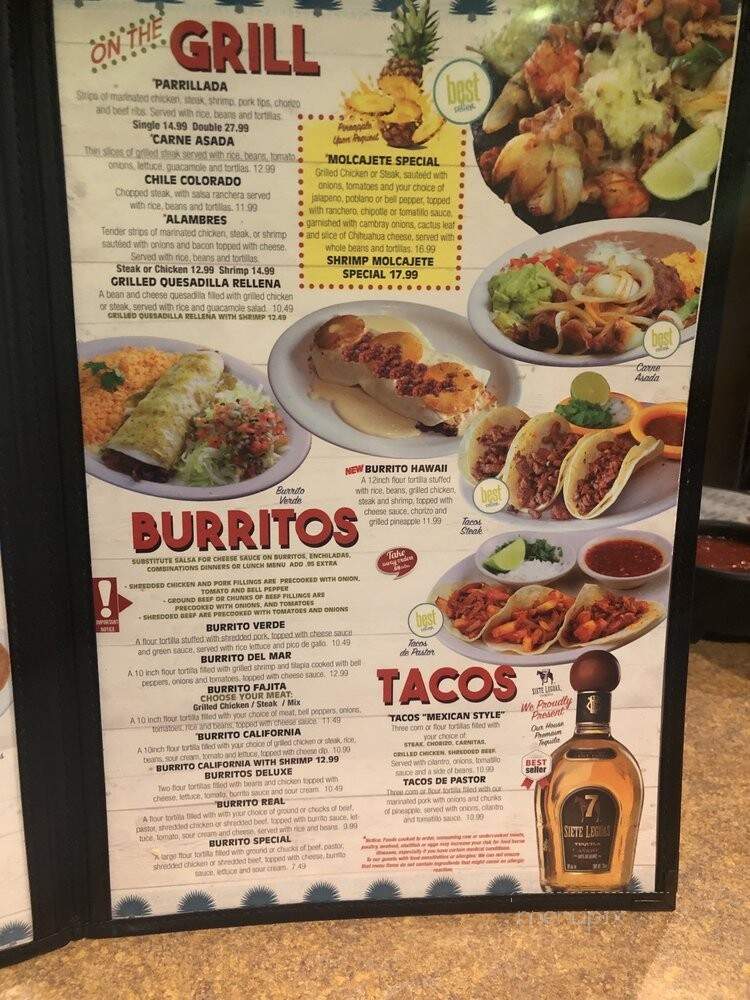 Elmolcajete Mexican Restaurant - Springfield, TN menu_pic