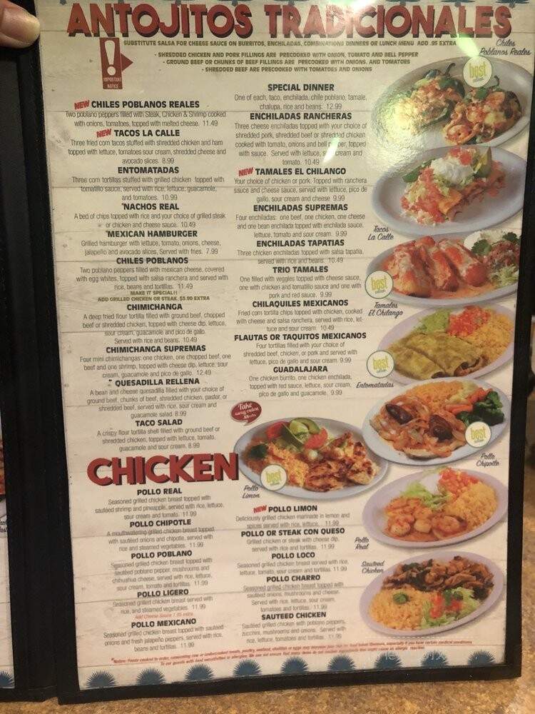 Elmolcajete Mexican Restaurant - Springfield, TN menu_pic