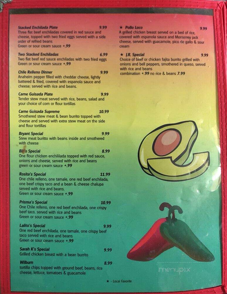 Lalito's Mexican Restaurant - Plains, TX menu_pic
