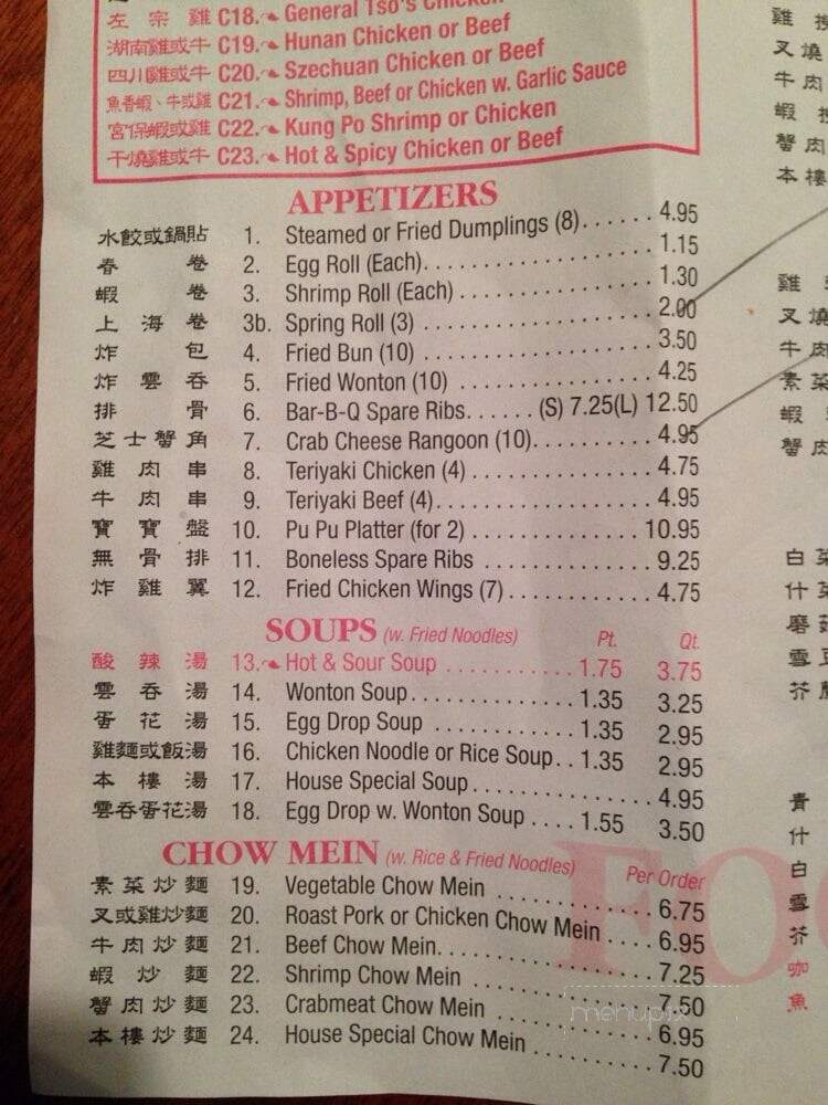China Garden - Christiansburg, VA menu_pic