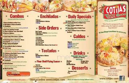 Cotijas Taco Shop - Santee, CA menu_pic