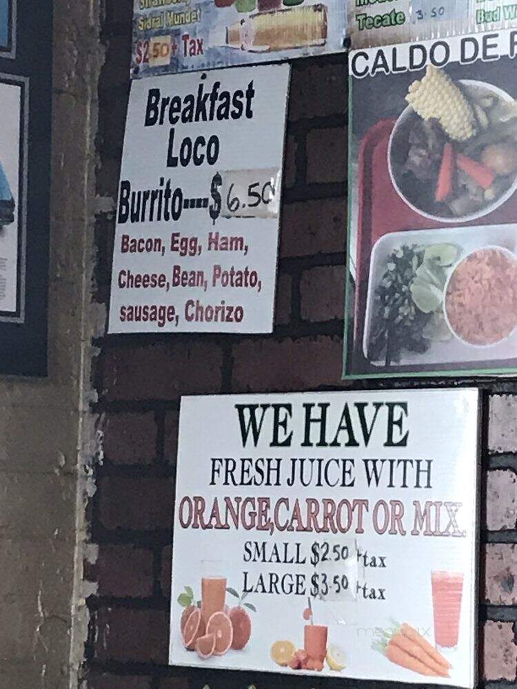 Mario's Taco Shop - Merced, CA menu_pic