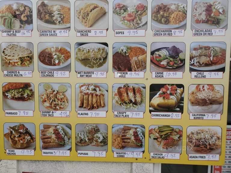 Chavelita's Cocina Mexicana - Reno, NV menu_pic