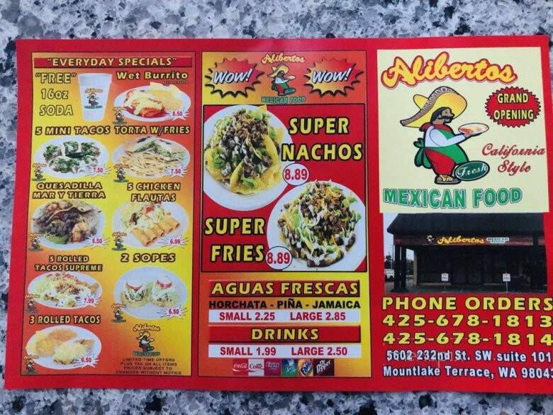 Alibertos - Mountlake Terrace, WA menu_pic