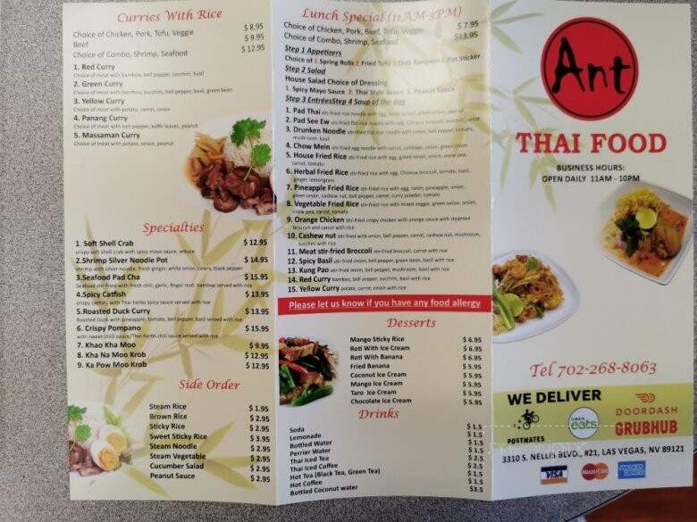 Ant Thai Food - Las Vegas, NV menu_pic