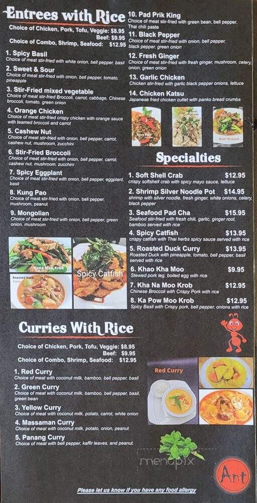 Ant Thai Food - Las Vegas, NV menu_pic