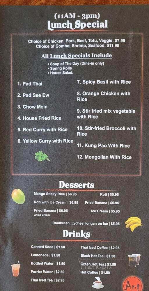 Ant Thai Food - Las Vegas, NV menu_pic