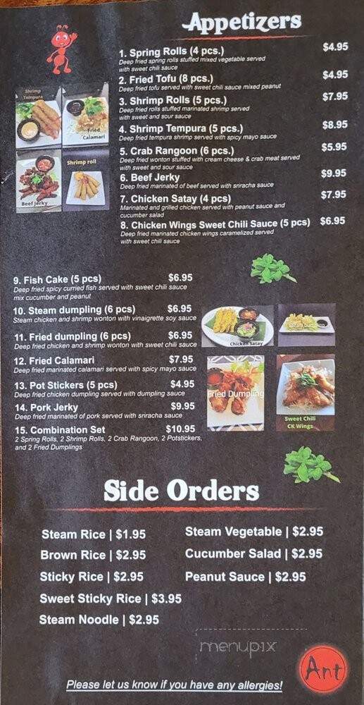 Ant Thai Food - Las Vegas, NV menu_pic