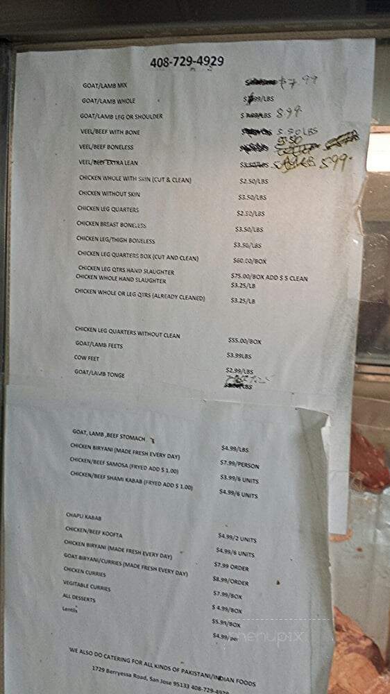 Indo-Pak Halal Market - San Jose, CA menu_pic