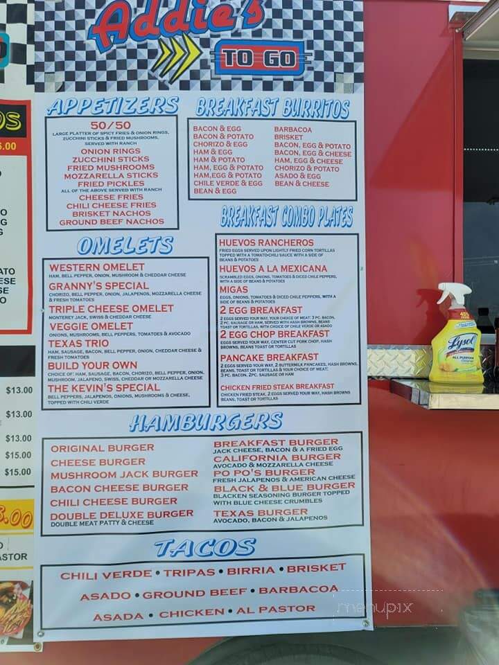 Addie's Diner - Midland, TX menu_pic