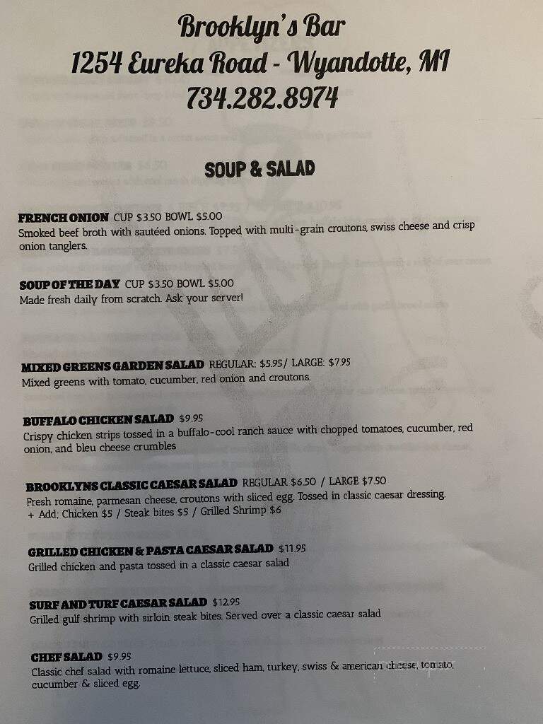 Brooklyns - Wyandotte, MI menu_pic