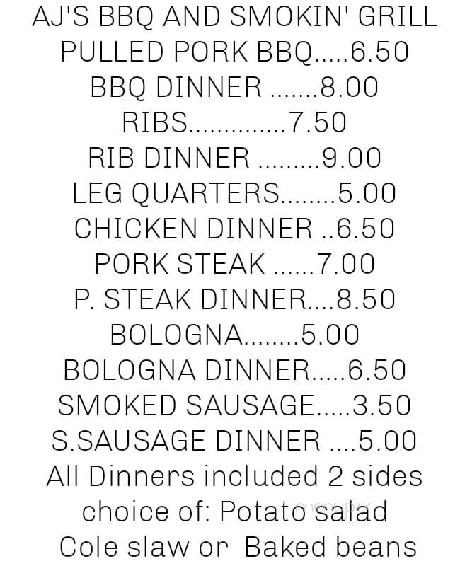 Smokehouse Restaurant - Bolivar, TN menu_pic