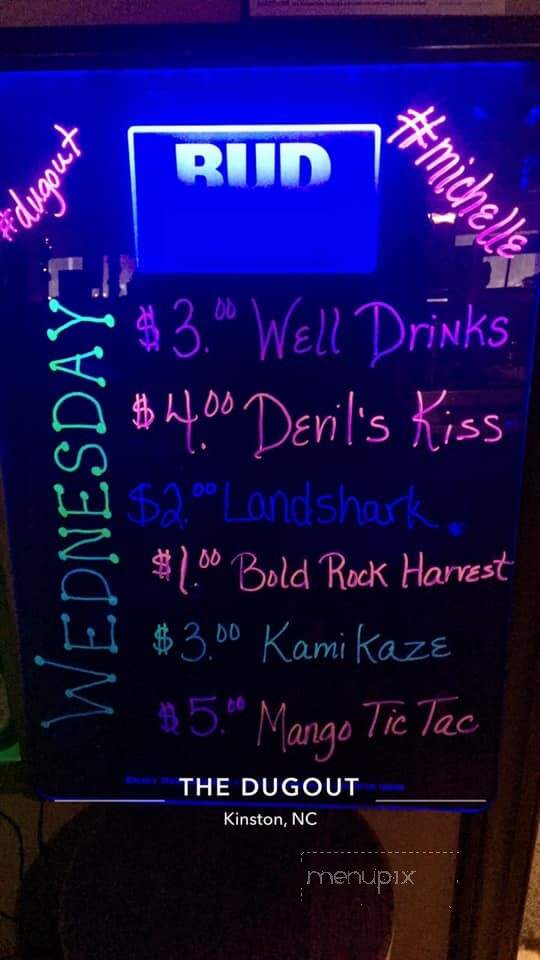 Dugout - Kinston, NC menu_pic