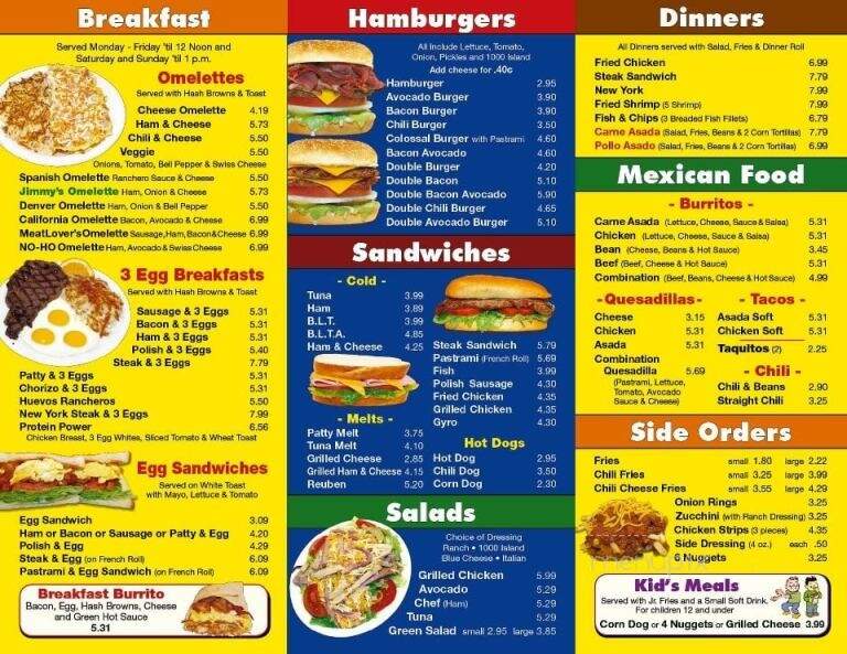 Jimmy's Burger's - North Hollywood, CA menu_pic