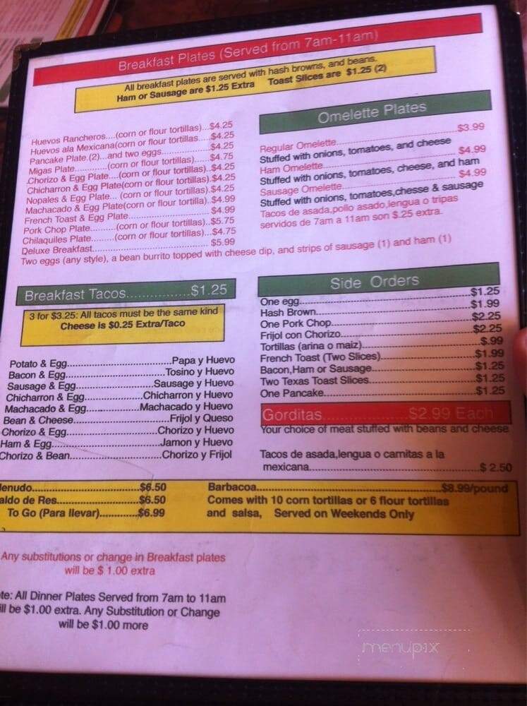 Fiesta Mexican - Lufkin, TX menu_pic