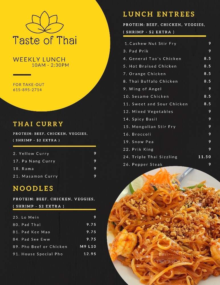 Taste of Thai - Murfreesboro, TN