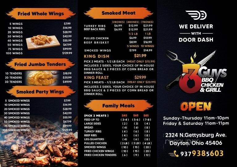 Three Guys Broasted Chicken - Dayton, OH menu_pic