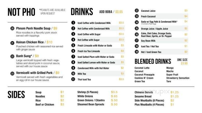 Pho Hong Phat - Long Beach, CA menu_pic