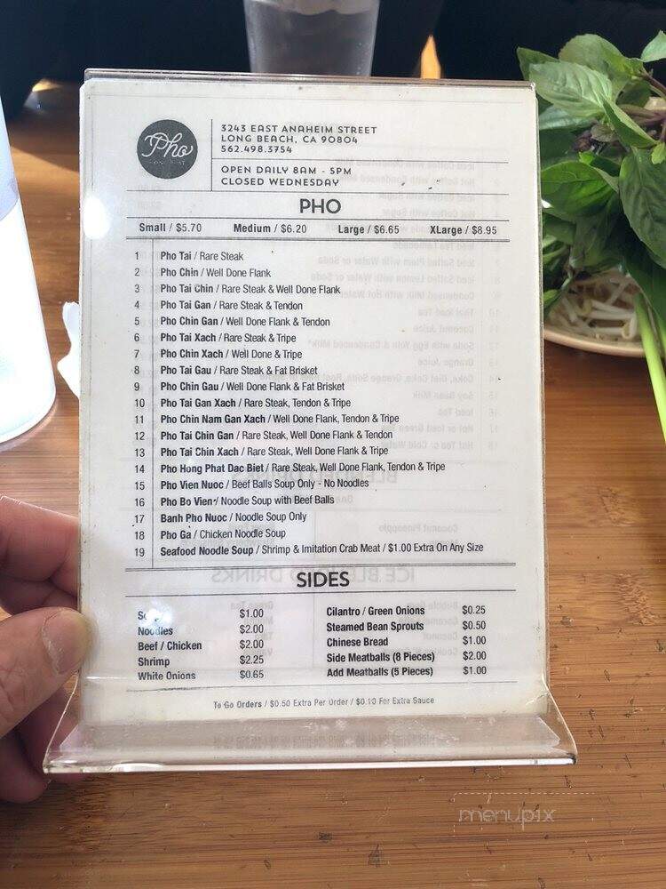 Pho Hong Phat - Long Beach, CA menu_pic