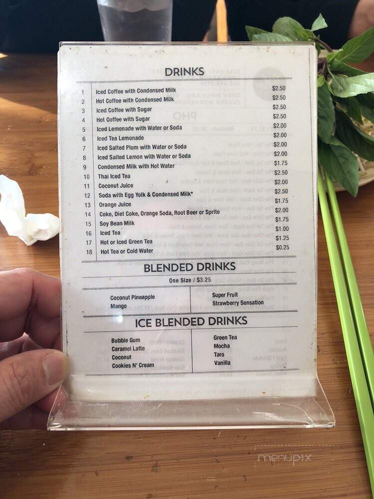 Pho Hong Phat - Long Beach, CA menu_pic