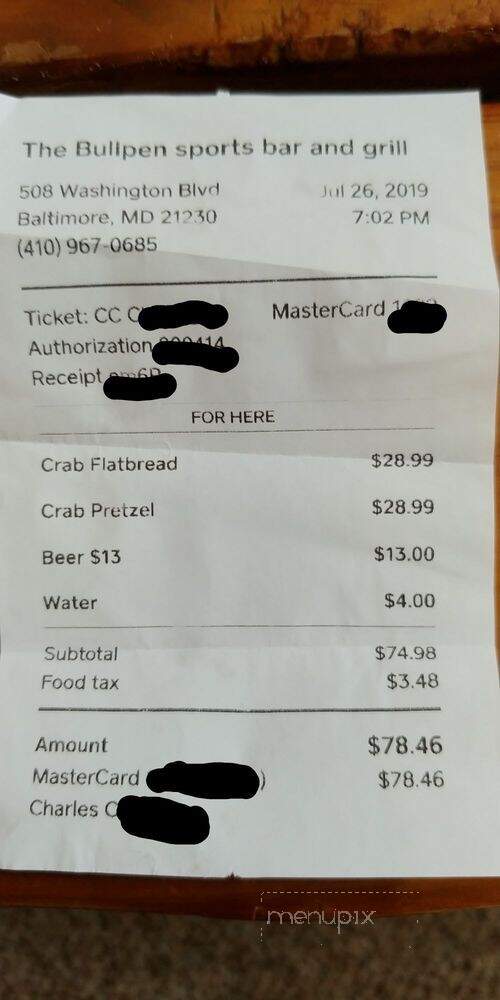 Bullpen Sports Bar Grill - Baltimore, MD