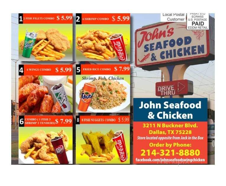 John's Seafood & Chicken - Dallas, TX menu_pic