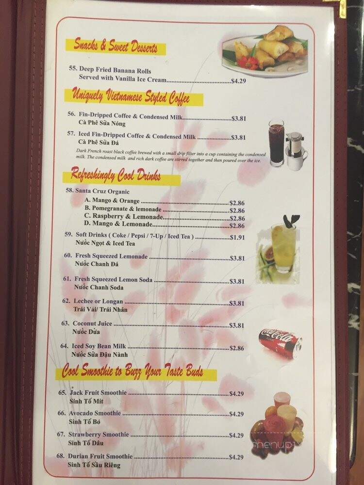 Pho Huy Vietnamese Restaurant - Port Coquitlam, BC menu_pic
