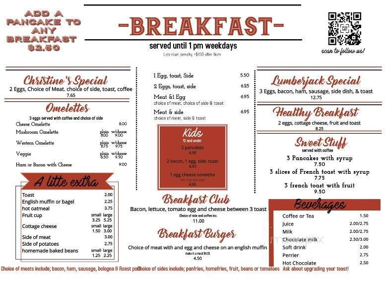 Christine's - Alexandria, ON menu_pic