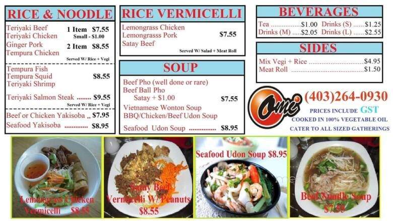 Omi Japanese Food - Calgary, AB menu_pic