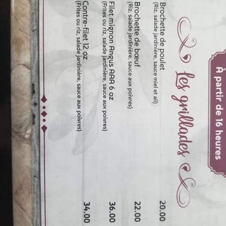 Le Pub Du Lac - Cabano, QC menu_pic