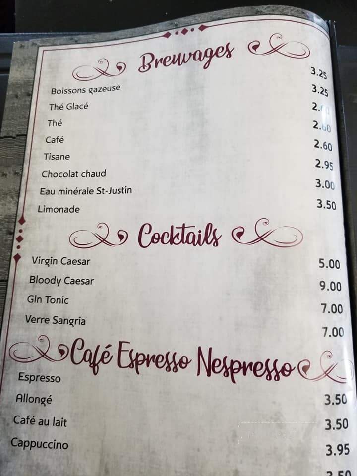 Le Pub Du Lac - Cabano, QC menu_pic