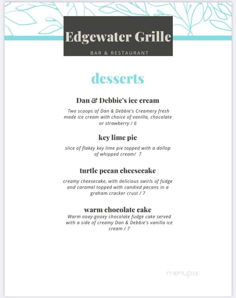 Edgewater Grille - Coralville, IA menu_pic