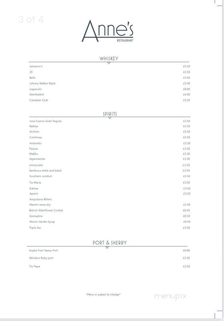 Anne's Restaurant - Summer Shade, KY menu_pic