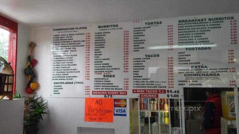 It's A Taco Shop - San Diego, CA menu_pic