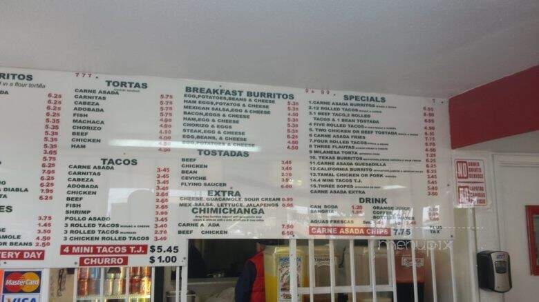 It's A Taco Shop - San Diego, CA menu_pic