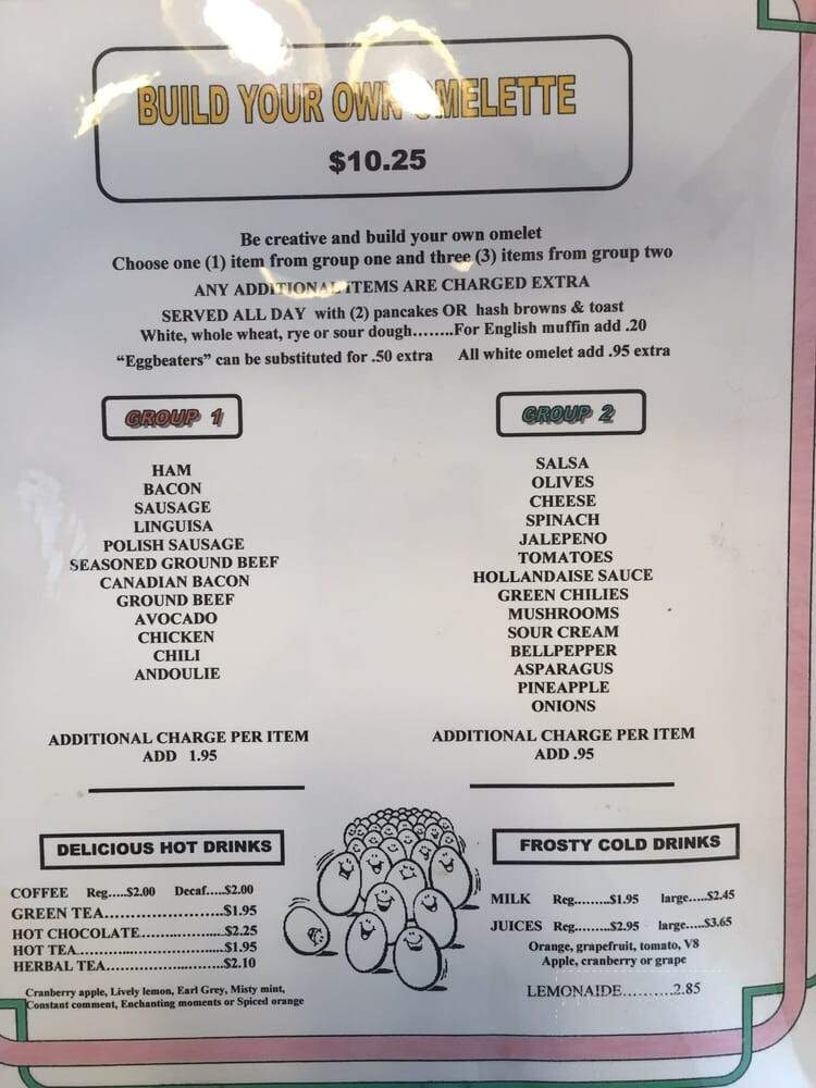 Chalet House Of Omelettes - Eureka, CA menu_pic