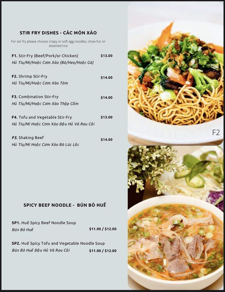 Flavor Pho - Cerritos, CA menu_pic