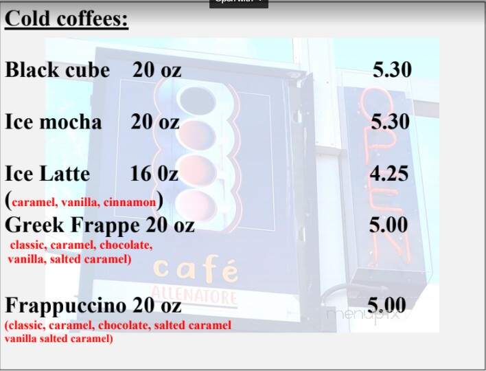 Cafe Allenatore - Marquette, MI menu_pic