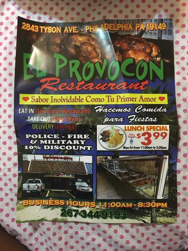 El Provocon - Philadelphia, PA menu_pic