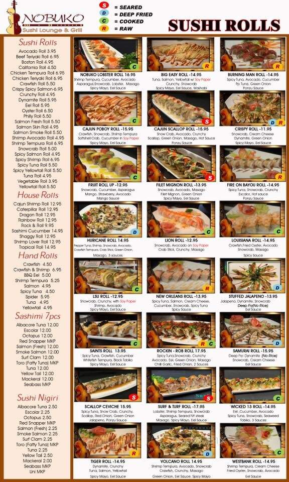 Nobuko - Harvey, LA menu_pic